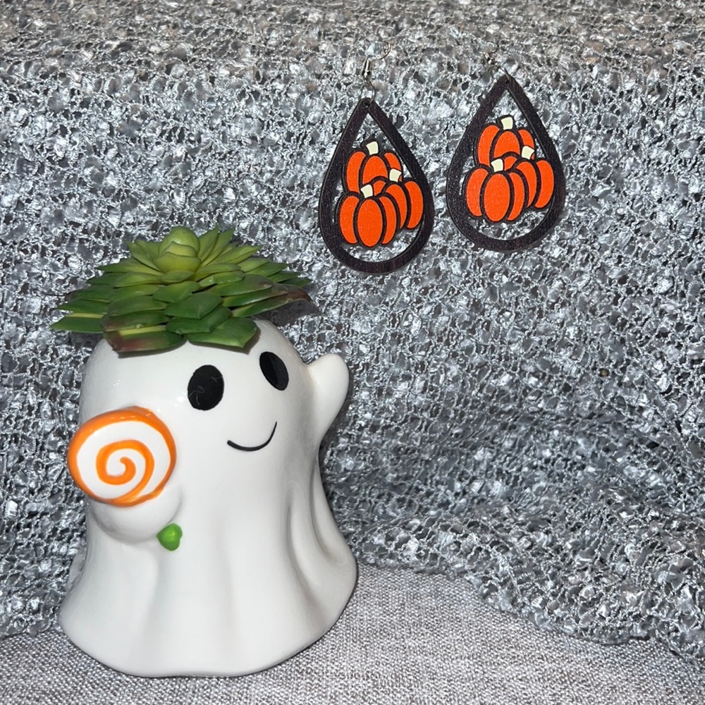 🍁🍂Happy Fall Wooden Pumpkin Earrings🍂🍁